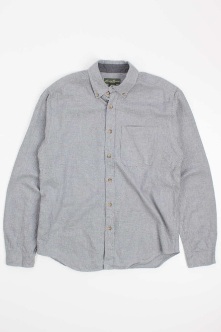 Solid Grey Eddie Bauer Chamois Flannel