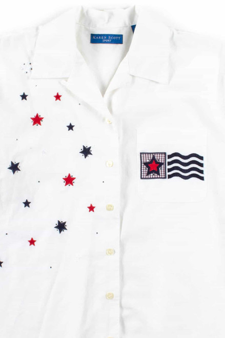 White Stars & Stripes Button Up Shirt