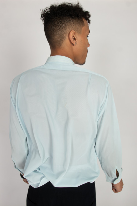 Light Blue Ribbed Vintage Button Up Shirt