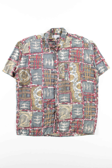 Sage Abstract Button Up Shirt