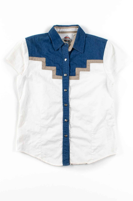 Denim Shoulder Button Up Shirt