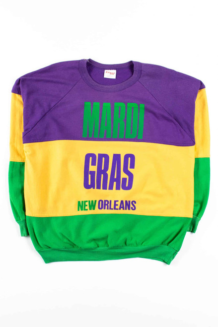 Mardi Gras New Orleans Color Block Sweatshirt