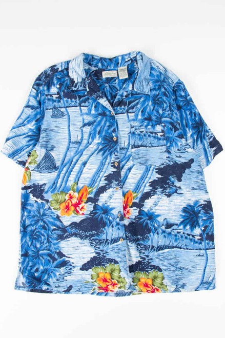 Blue Sailboat Hawaiian Shirt 1