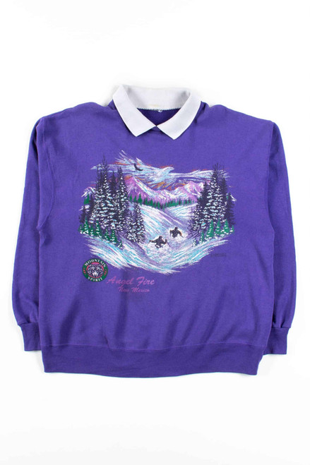 Angel Fire New Mexico Collared Sweatshirt