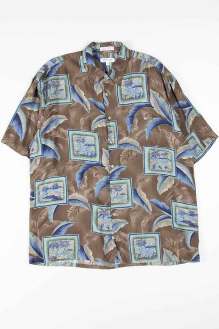 Brown Palm Tree Picture Hawaiian Shirt