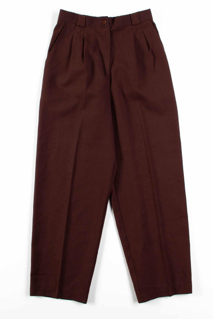 Brown Pleated Pants