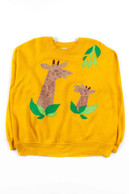 Yellow Giraffes Applique Sweatshirt