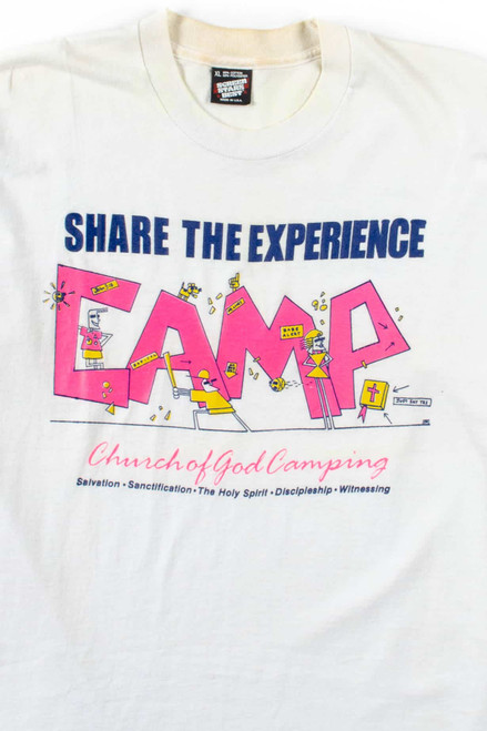 Church Of God Camping T-Shirt (X-Large, Single Stitch)