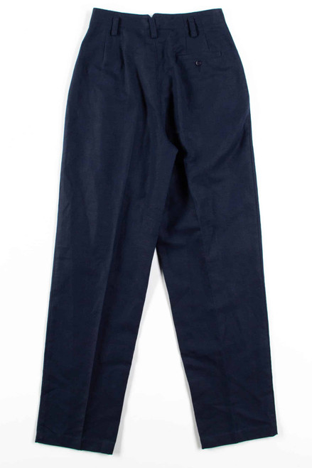 Navy Linen Pleated Pants (sz. 4)