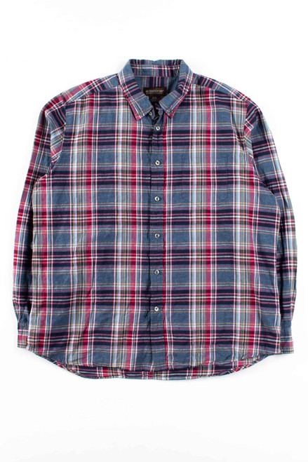 Grey & Red Plaid Button Up Shirt 1
