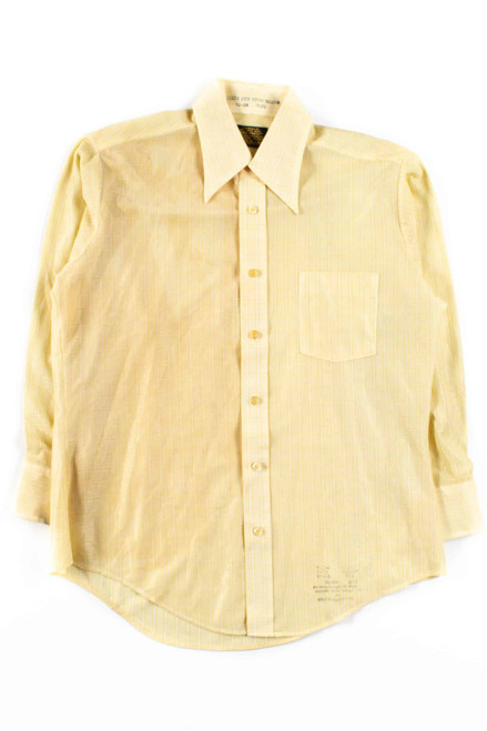 Yellow Check Perma-Prest Button Up Shirt