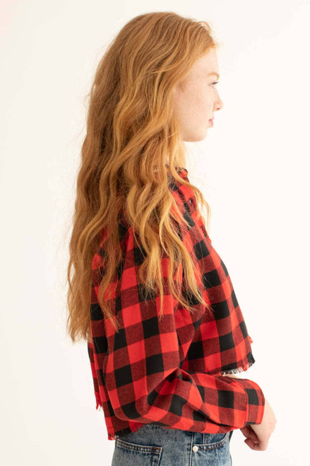 Red Cut Off Flannel