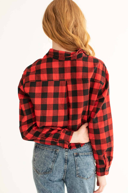 Red Cut Off Flannel