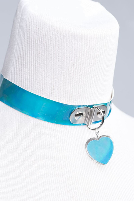 Heart Tag Holographic Choker