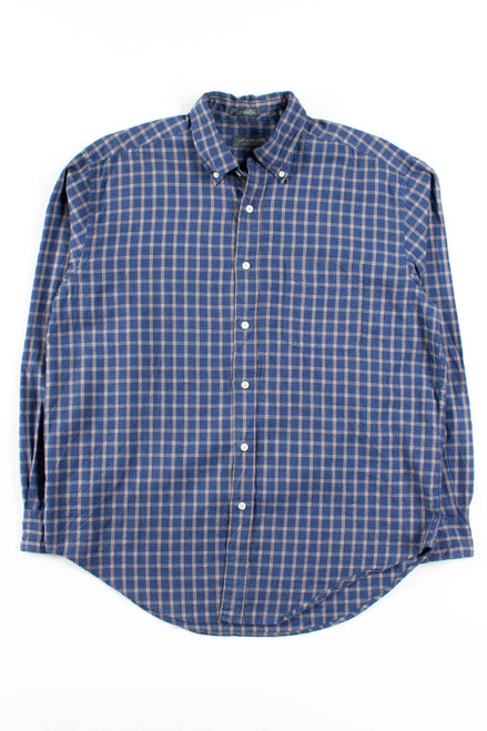 Navy Plaid Button Up Shirt