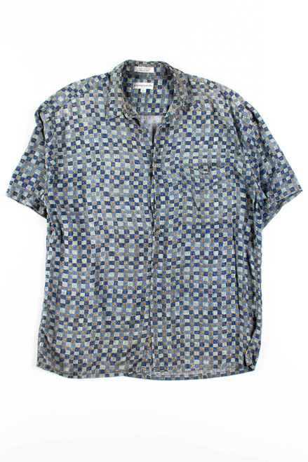 Blue Squares Button Up Shirt