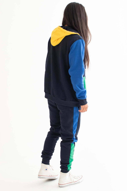 Black Primary Color Blocked Joggers