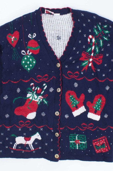 blue Ugly Christmas Cardigan 54136