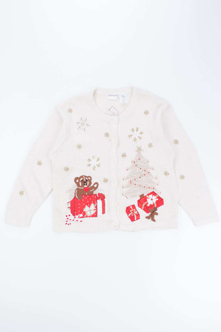 White Ugly Christmas Cardigan 54187