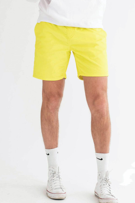 Neon Yellow Corduroy Shorts