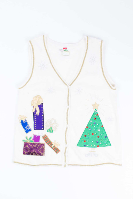White Ugly Christmas Vest 54708
