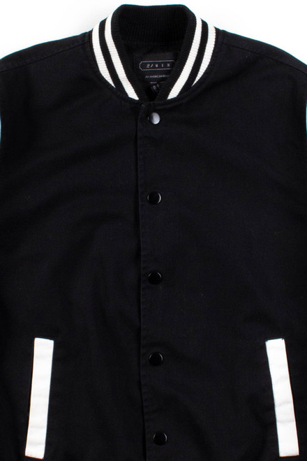 Black & White Striped Bomber Jacket