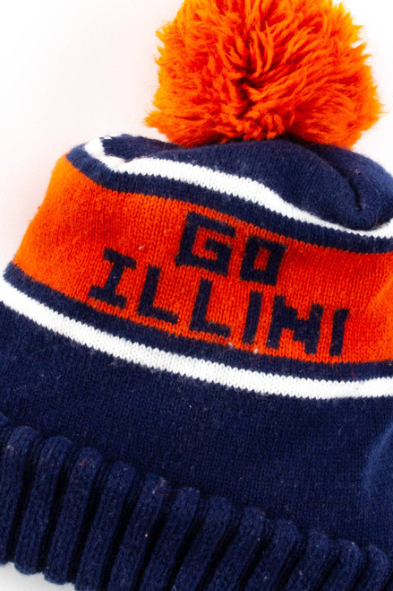 Go Illini Pom Pom Beanie