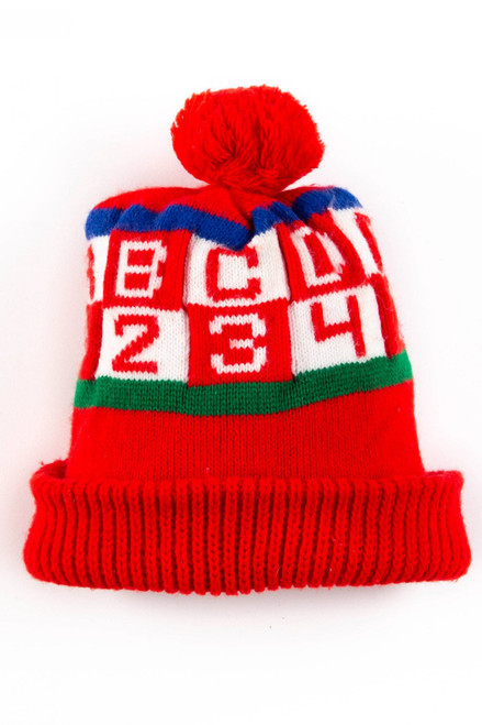 ABCD 1234 Pom Pom Beanie