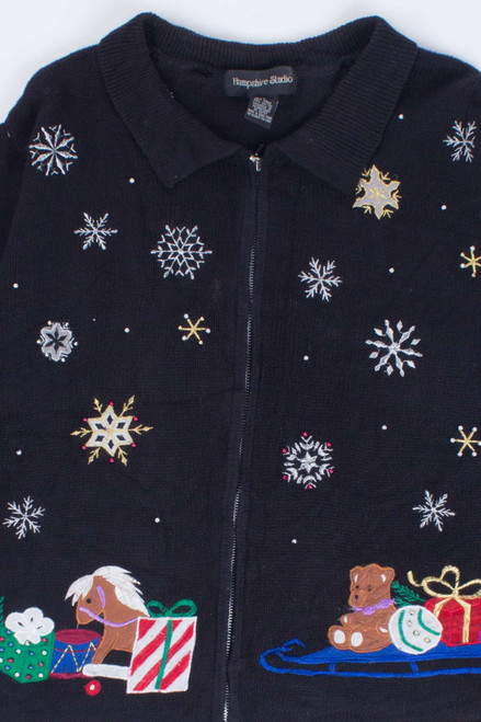 Black Ugly Christmas Cardigan 55138