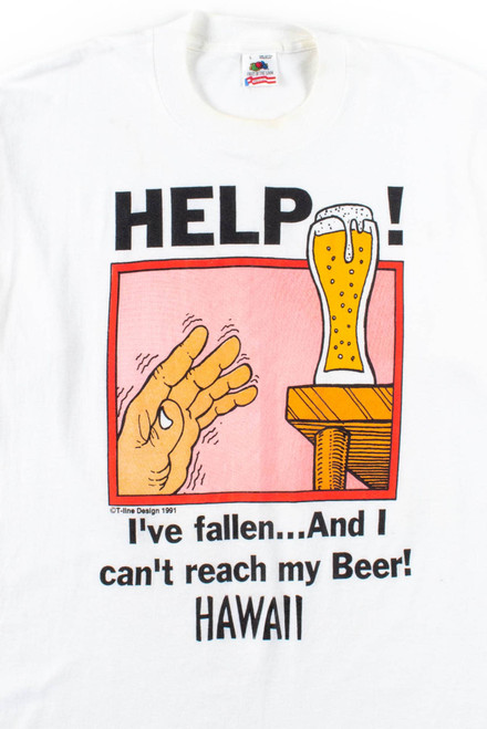 Help! I Can't Reach My Beer T-Shirt (1991, Single Stitch)