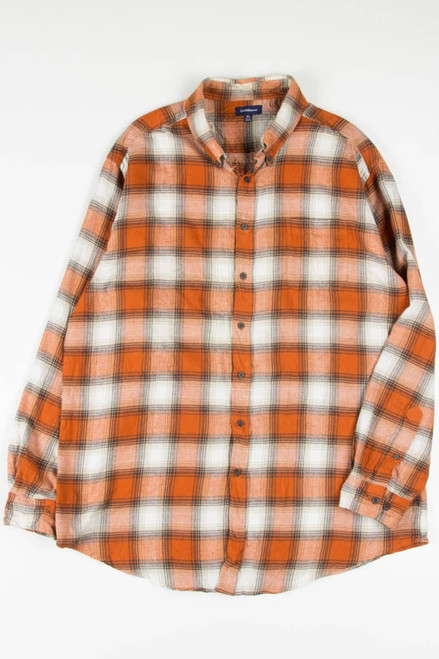 Ultra Soft Orange Plaid Vintage Flannel 3414