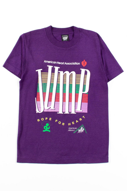 Purple Jump Rope For Heart T-Shirt (Single Stitch)
