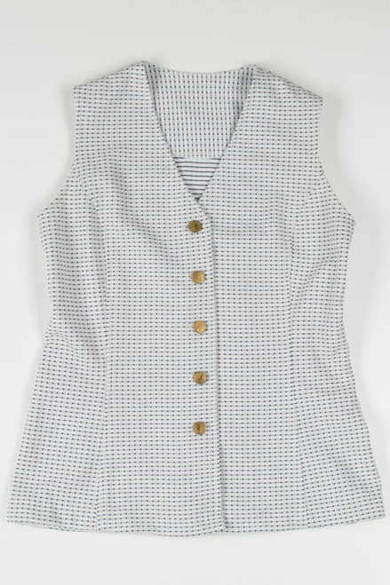 Mini Dots Sleeveless Button Up Top