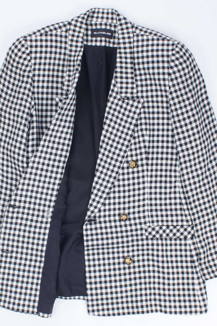 Vintage Double Breasted Houndstooth Blazer