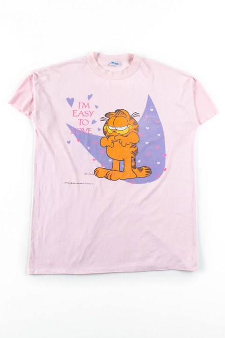 I'm Easy To Love Garfield Vintage Night Shirt (Single Stitch)