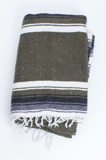 Olive & Black Woven Blanket