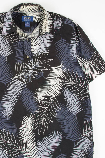 Black Pullover Hawaiian Shirt 1808