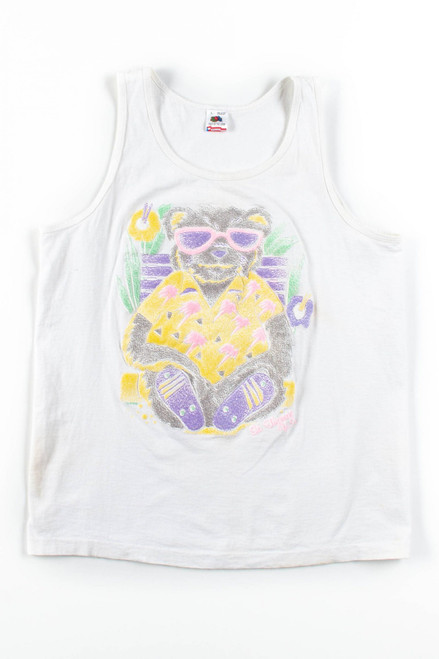 St. Thomas Pastel Bear Tank (Single Stitch)