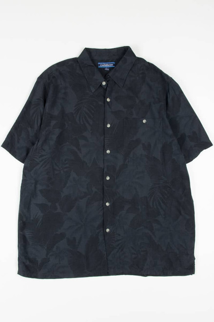 Black Leaffy Pattern Hawaiian Shirt 1864