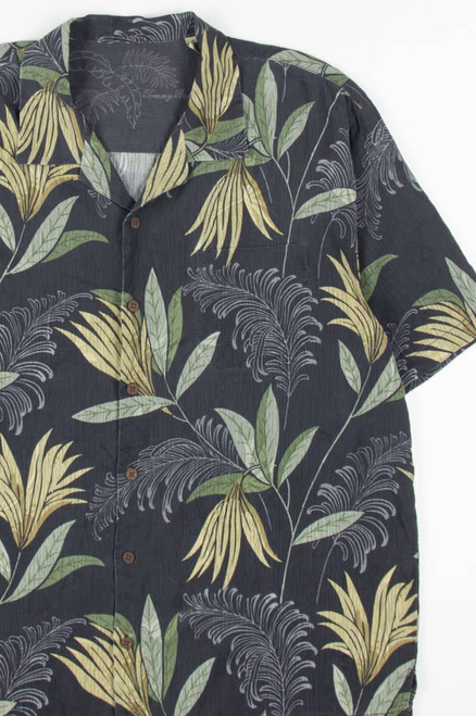 Silk Tommy Bahama Large Leaves Hawaiian Shirt 1942