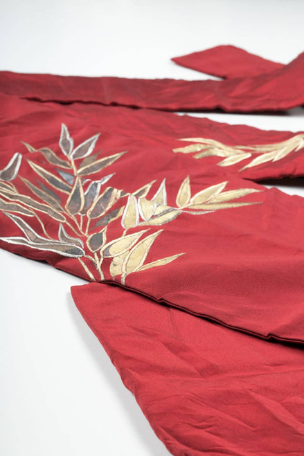 Vintage Golden Leaf Embroidered Nagoya Obi 38