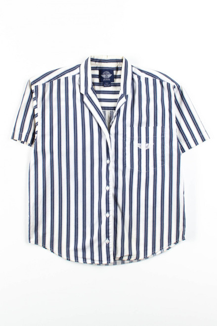 Navy Striped Dockers Button Up Top