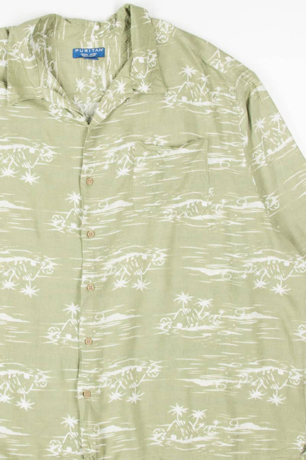 Green Two Tone Hawaiian Shirt 1920