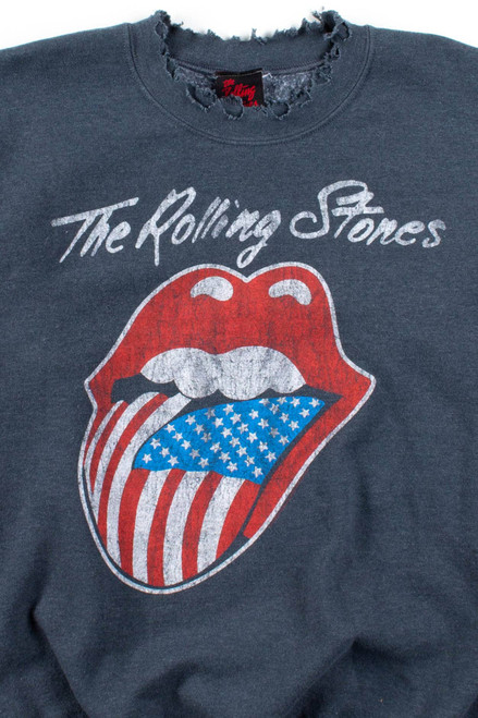 Rolling Stones Tongue Logo Distressed Sweatshirt