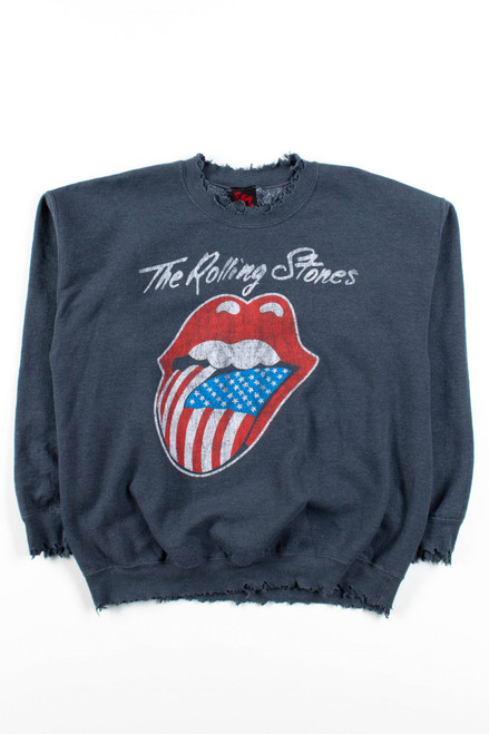 Rolling Stones Tongue Logo Distressed Sweatshirt