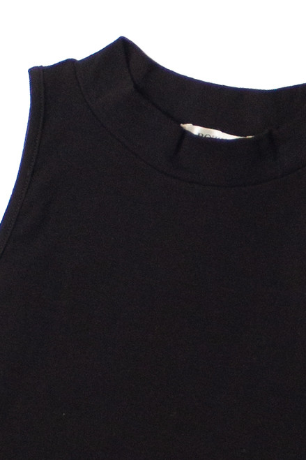 Black Mock Neck Crop Top