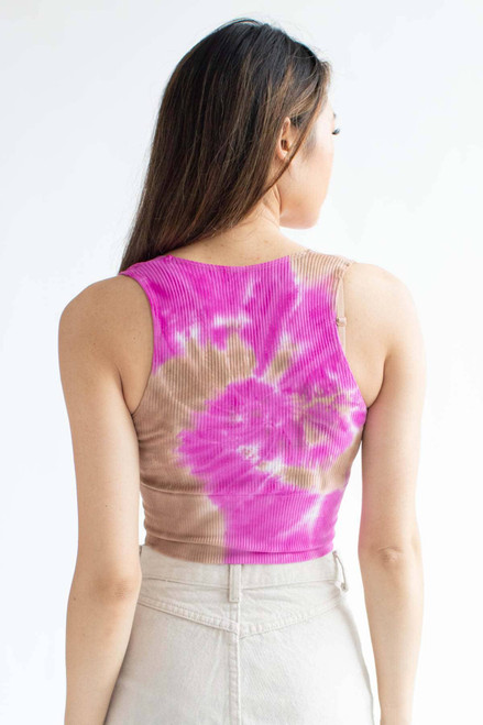 Hurricane Tie Dye Ribbed Seamless Crop Top