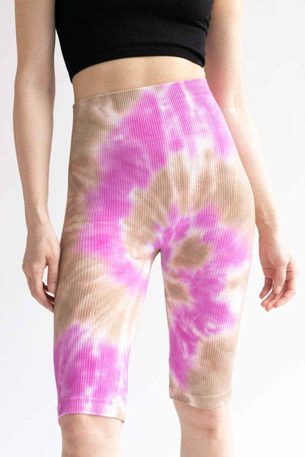 Hurricane Tie Dye Ribbed Seamless Bike Shorts