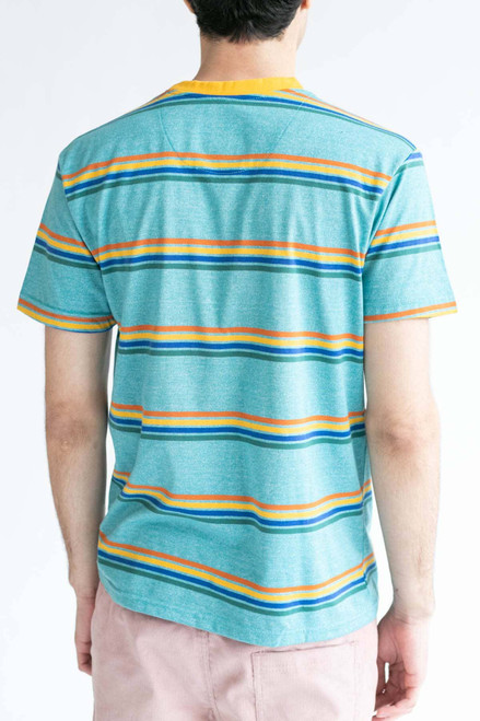 Marled Aqua Striped T-Shirt