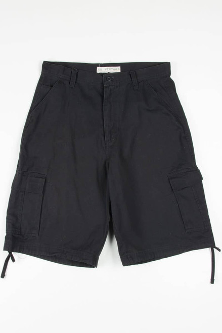 Men's Black Velcro Detail Cargo Shorts 267 (sz. 38) - Ragstock.com